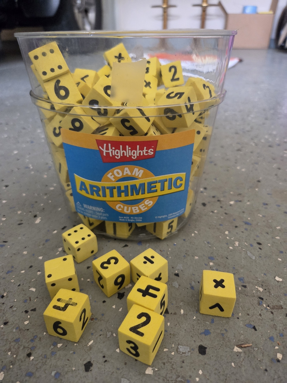 Foam Arithmetic Cubes - Yellow